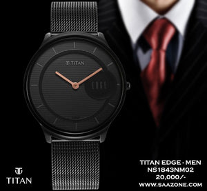 Titan Edge Black Dial for Men 1843NM02