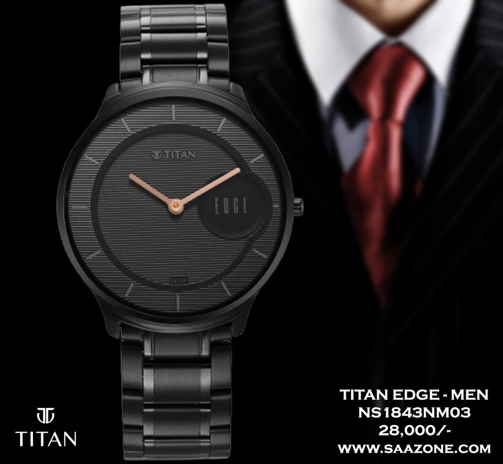Titan Edge Metal Black Dial for Men 1843NM03