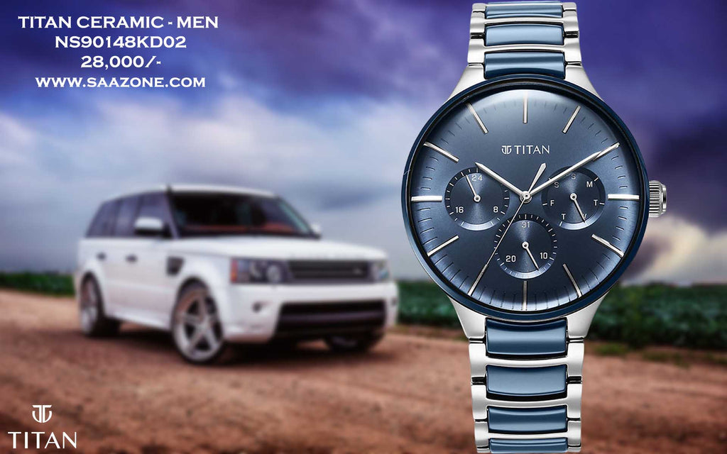 Titan Ceramic Fusion Blue Dial for Men 90148KD02