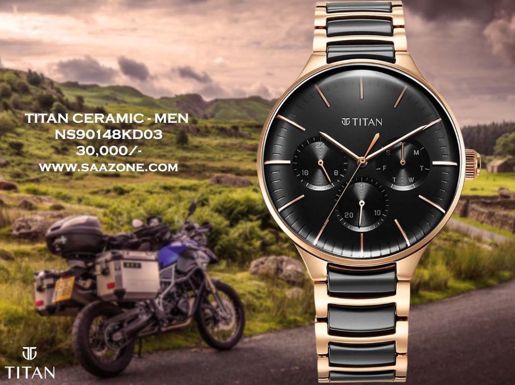 Titan Ceramic Fusion Black Dial for Men 90148KD03
