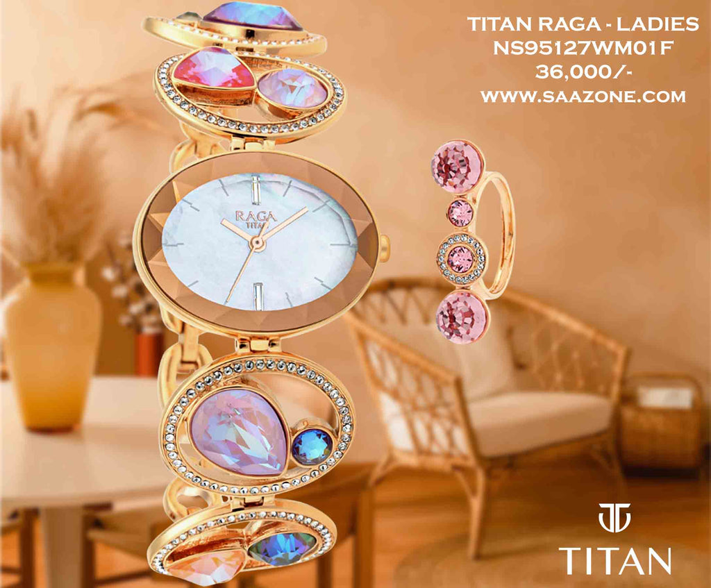 Titan Raga Moments of Joy Mother of Pearl Dial for Ladies 95127WM01