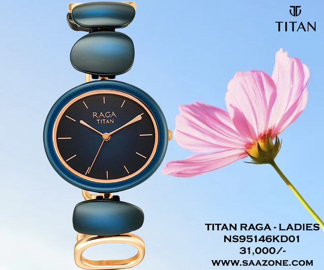 Titan Raga Ceramics Blue Dial for Ladies 95146KD01