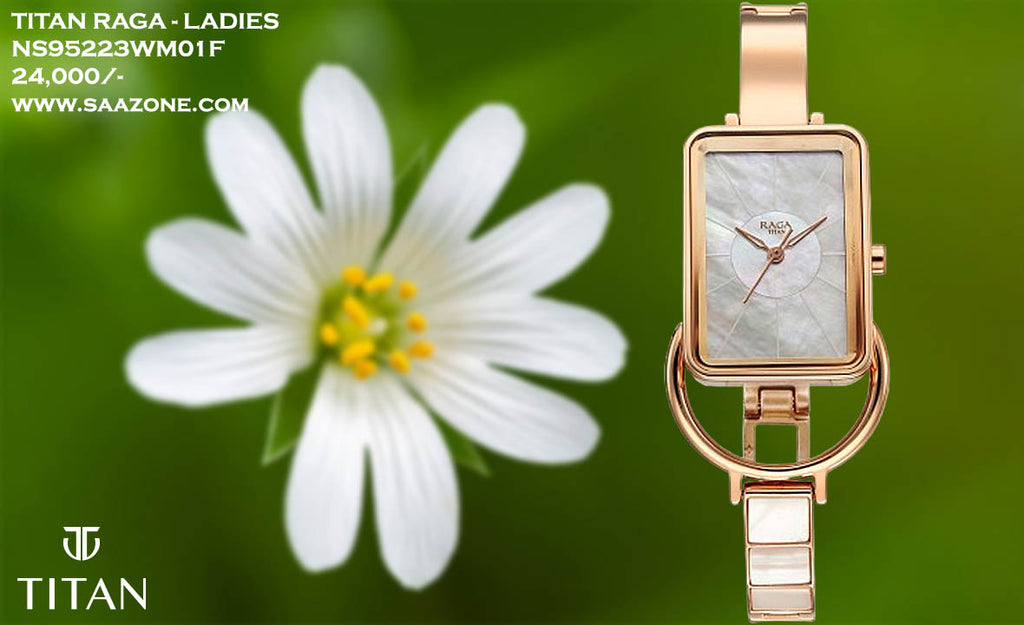 Titan Raga Power Pearls Mother of Pearl Dial for Ladies  95223WM01