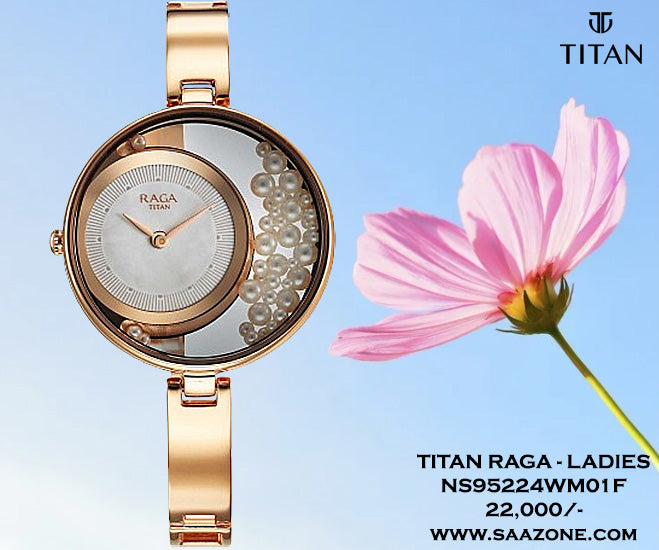 Titan Raga Power Pearls White Dial for Ladies 95224WM01