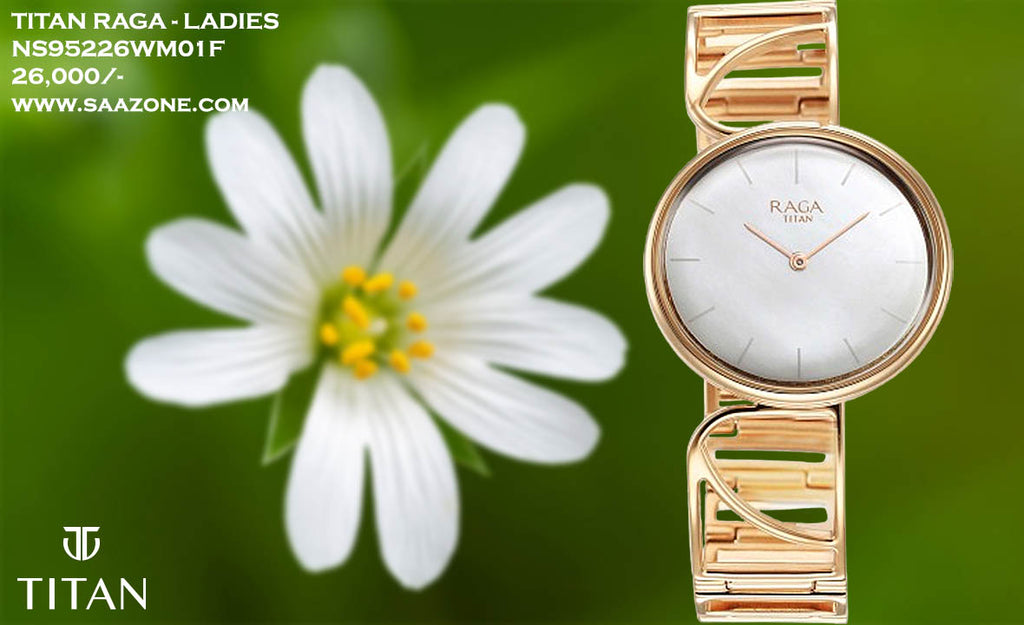Titan Raga Power Pearls Mother of Pearl Dial For Ladies 95226WM01