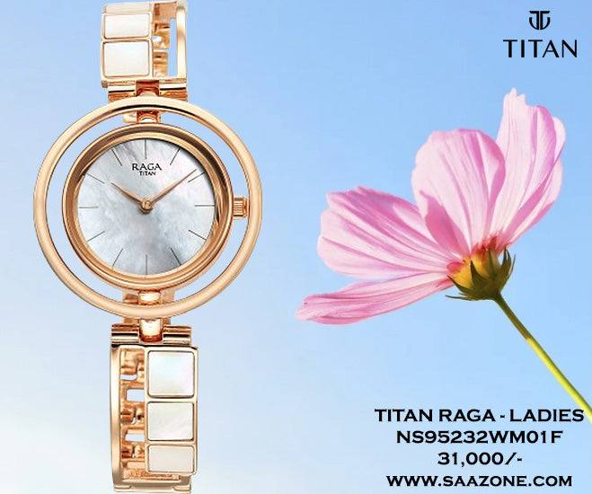 Titan Raga Power Pearls Mother Of Pearl Dial for Ladies 95232WM01