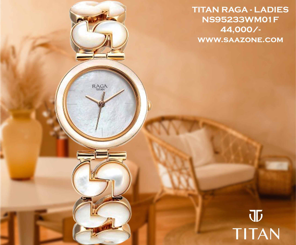 Titan Raga Power Pearls Mother of Pearl Dial for Ladies 95233WM01