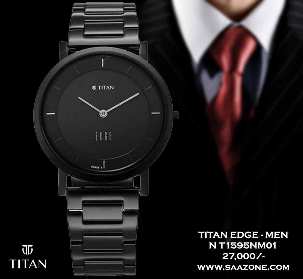 Titan Edge Black Dial For Men 1595NM01