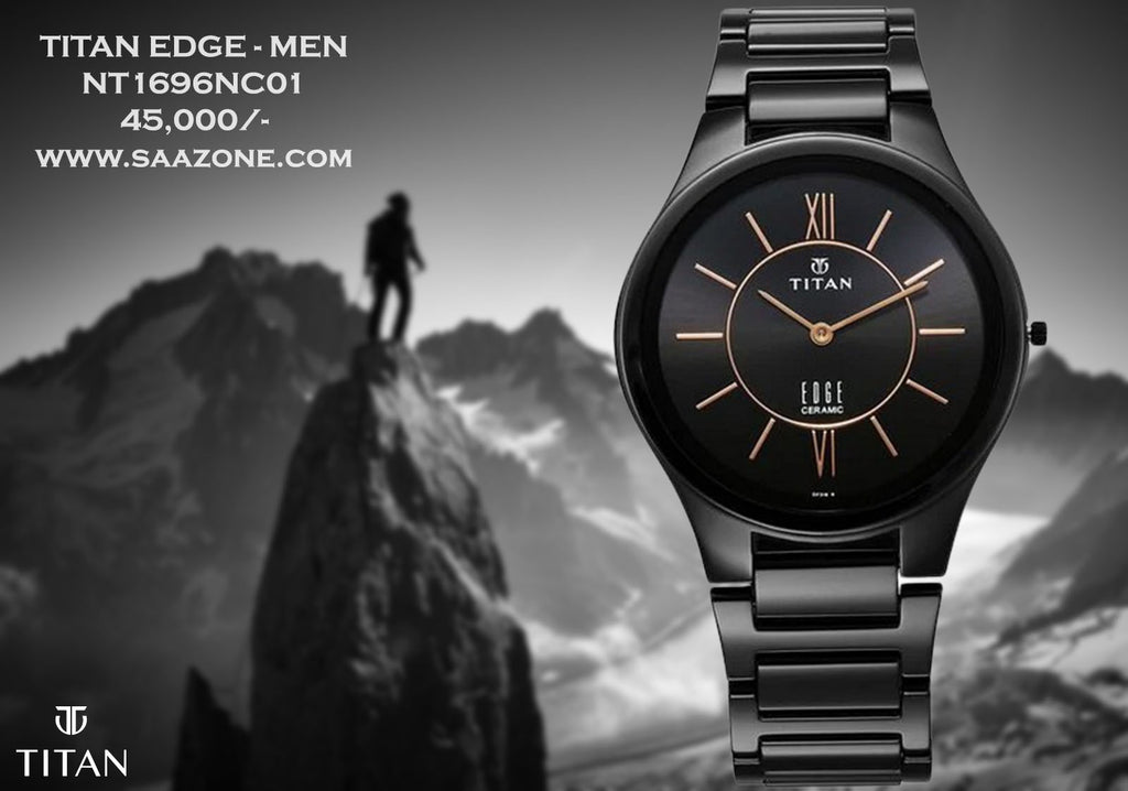 Titan Edge Ceramic Black Dial for Men 1696NC01