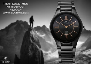 Titan Edge Ceramic Black Dial for Men 1696NC01