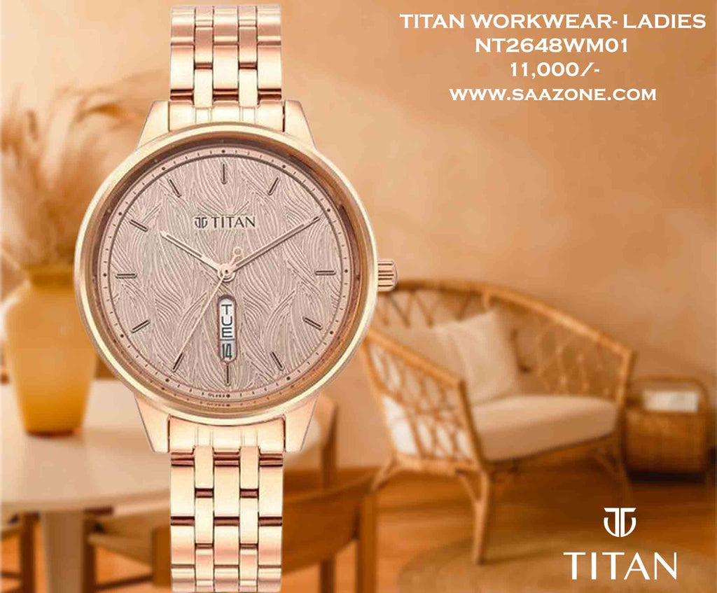 Titan Workwear Rose Gold Dial for Ladies 2648WM01