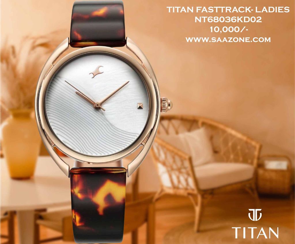 Fastrack Younique Mother Of Pearl Dial for Ladies 68036KD02