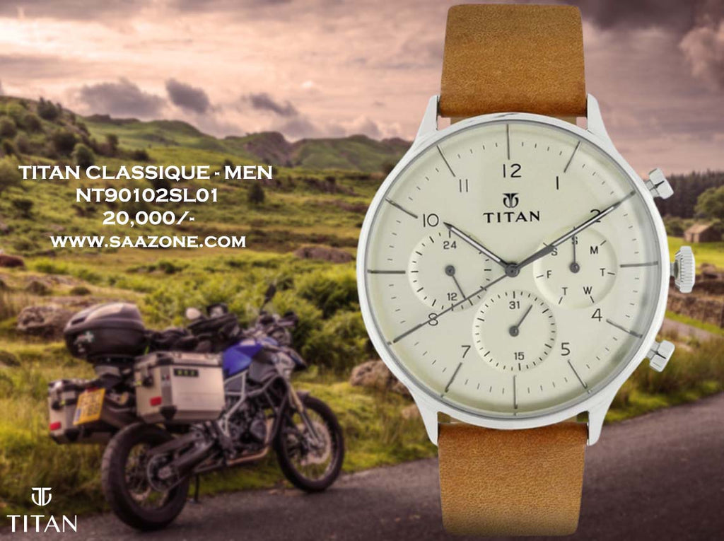 Titan Quartz Silver Dial for Men 90102SL01
