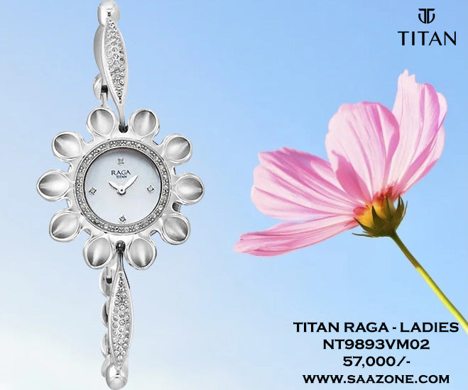 Titan Raga Silver Mother Of Pearl Dial for Ladies 9893VM02