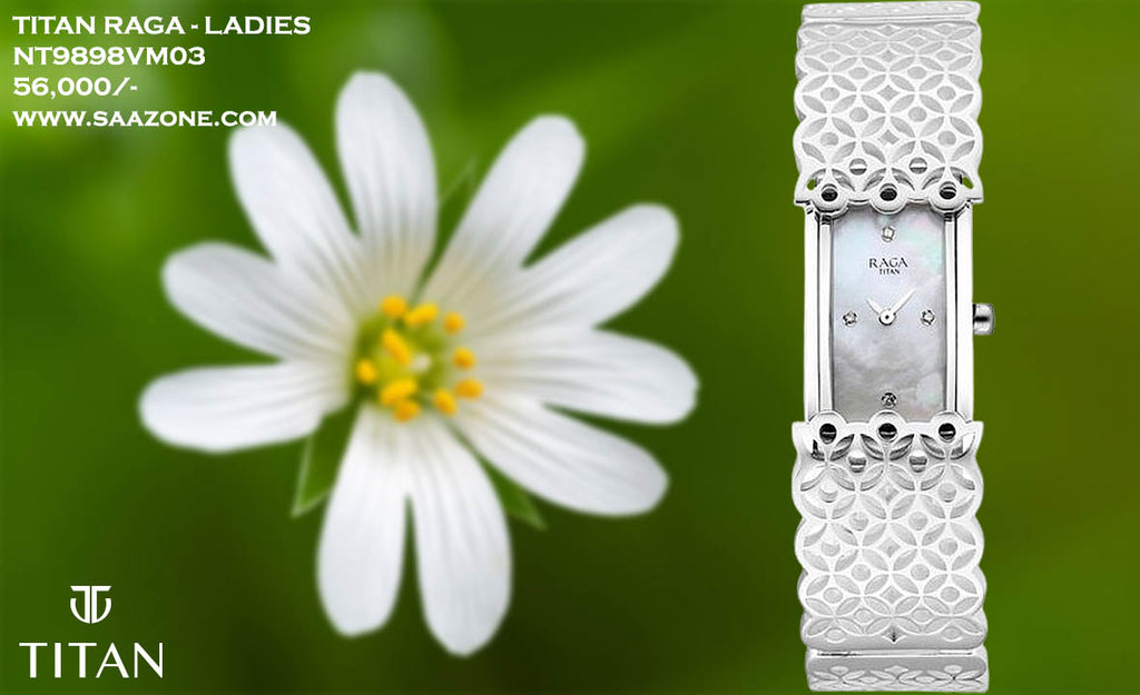Titan Raga Silver Mother Of Pearl for Ladies 9898VM03