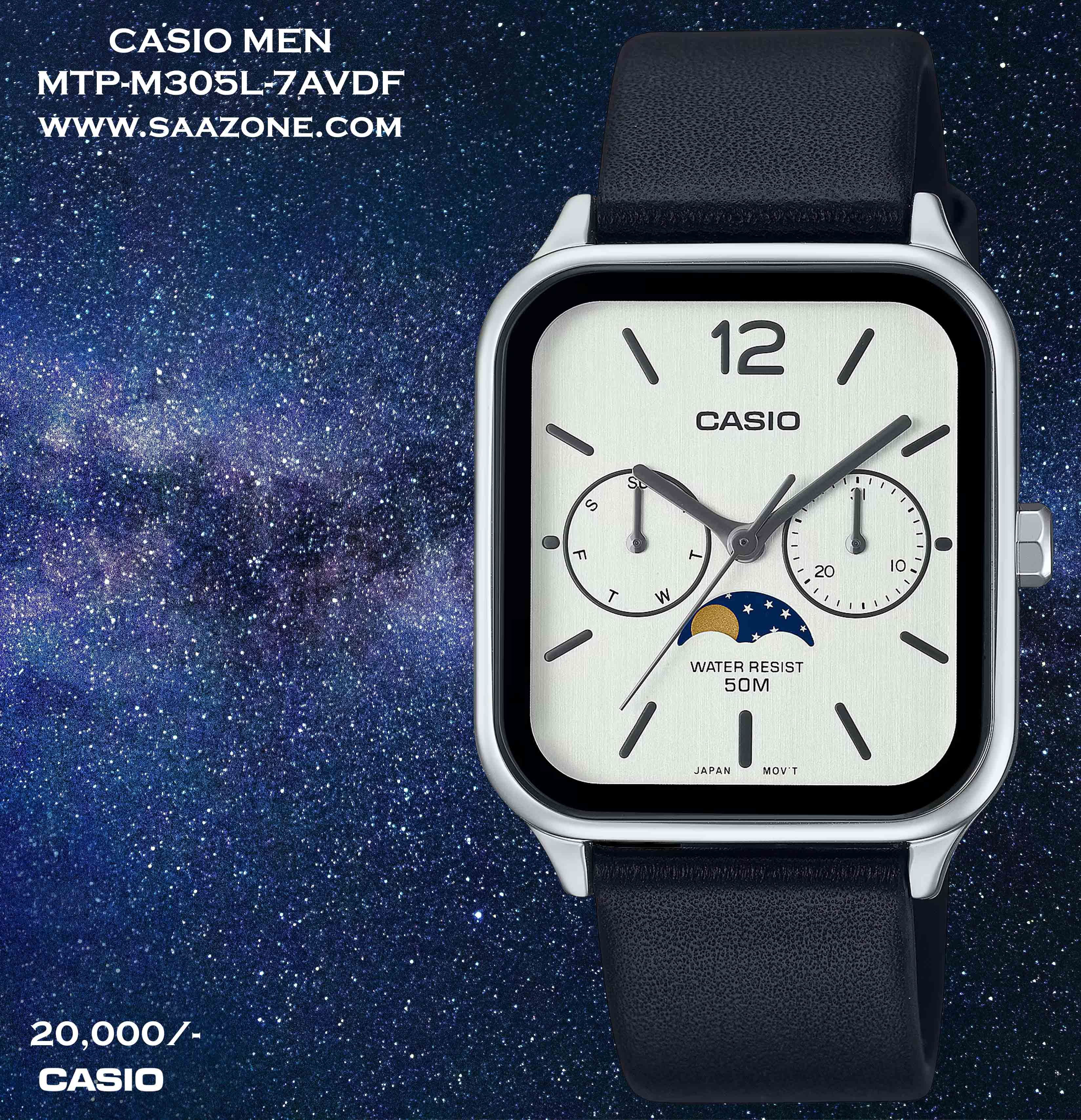 Casio Men Exclusive Moonphase Series MTP-M305L-7A – saazone-kenya
