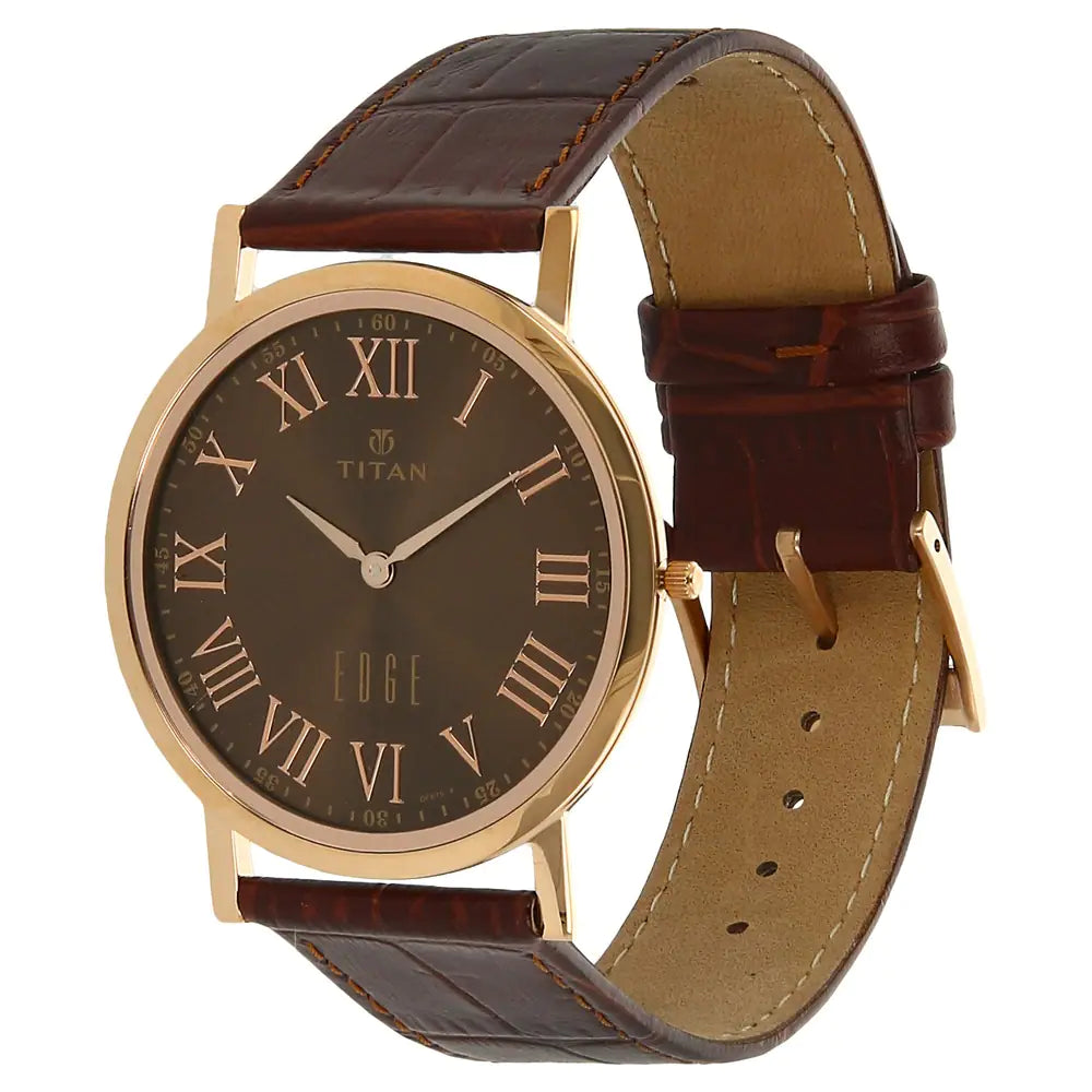 Titan Edge Unisex - Brown Dial (Slimmest Timepiece in the World)