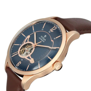 Titan Automatic Open Heart for Men - Blue Dial