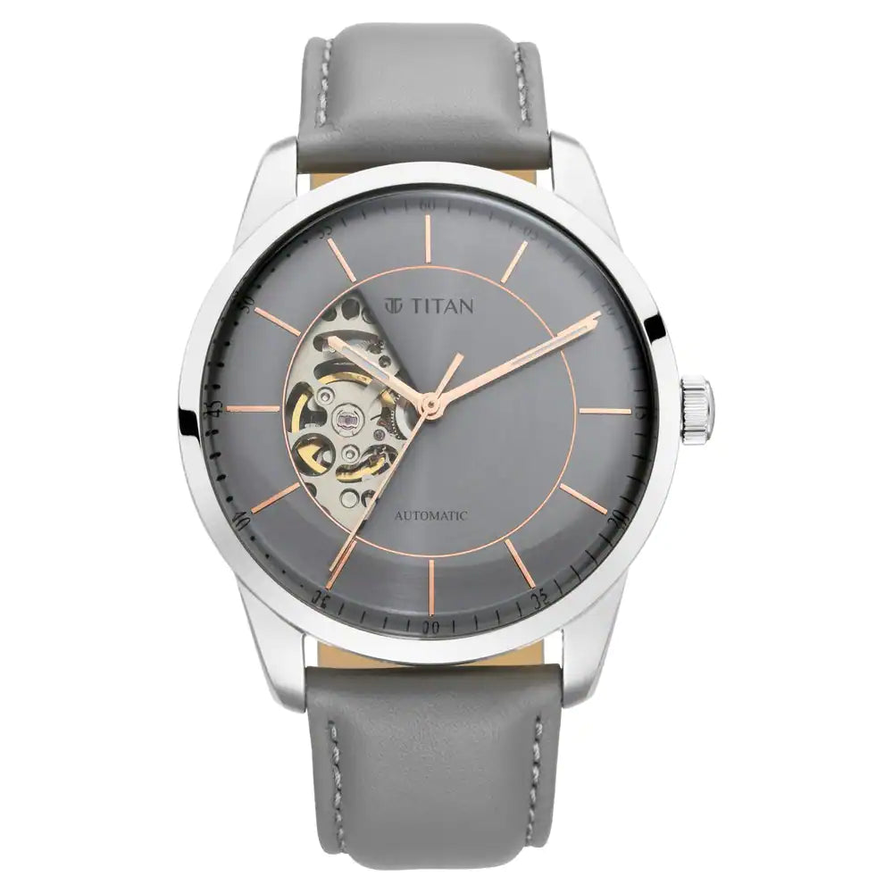 Titan Automatic Open Heart for Men Grey Dial saazone kenya