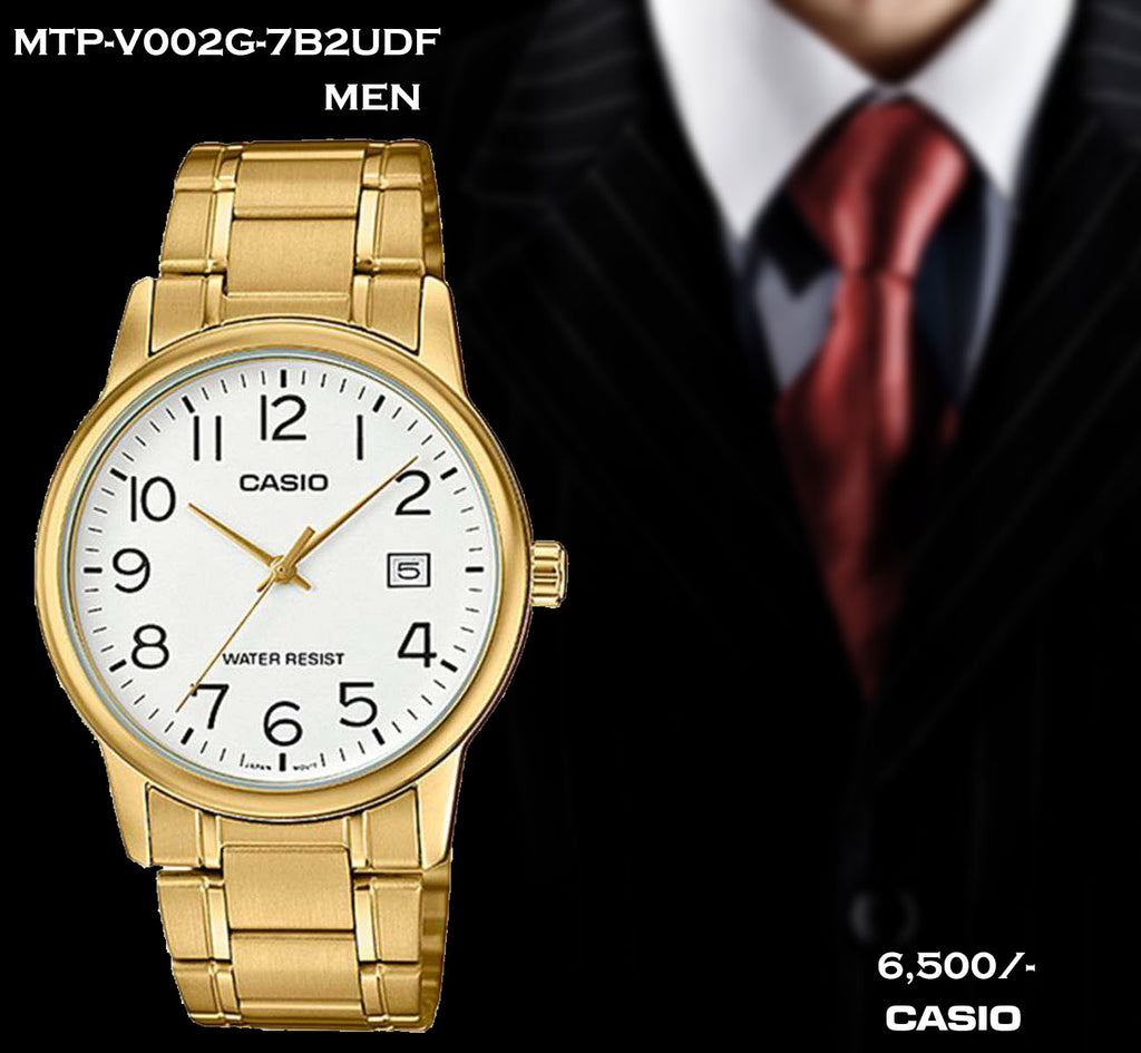 Casio Exclusive Stainless Steel Gold Color for Men MTP-V002G-7B2